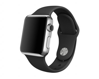 Bracelet sport silicone noir pour Apple Watch 38mm 