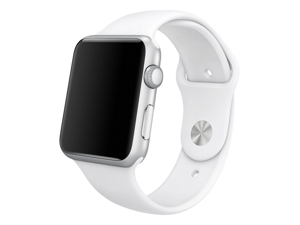 Bracelet sport silicone blanc pour Apple Watch 42mm