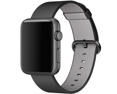 Bracelet en nylon noir pour Apple Watch 42mm