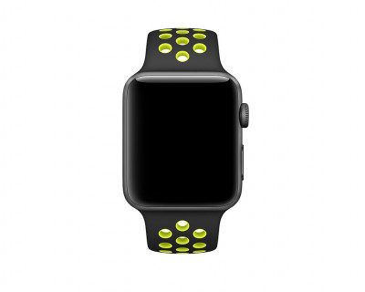 Bracelet sport silicone noir pour Apple Watch version 38mm