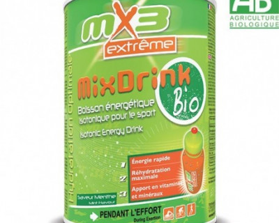 Pack de 3 boissons isotoniques MIXDRINK BIO goût menthe